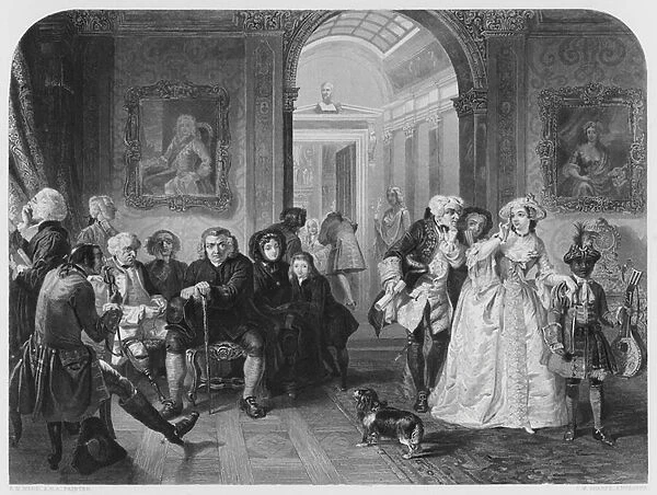 Dr Johnson in the Ante-Room of Lord Chesterfield, from the picture in the Vernon Gallery (engraving)