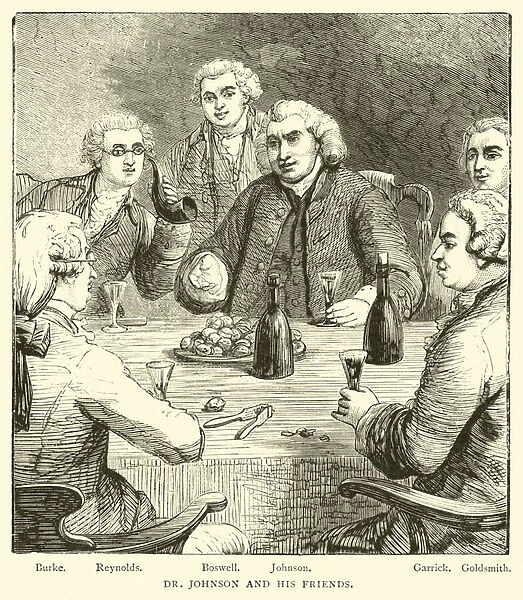 Dr Johnson and his friends (engraving)