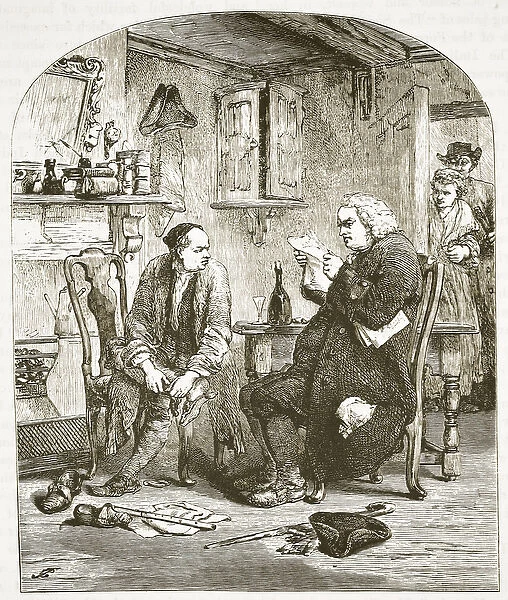 Dr Johnson reading the manuscript of the Vicar of Wakefield