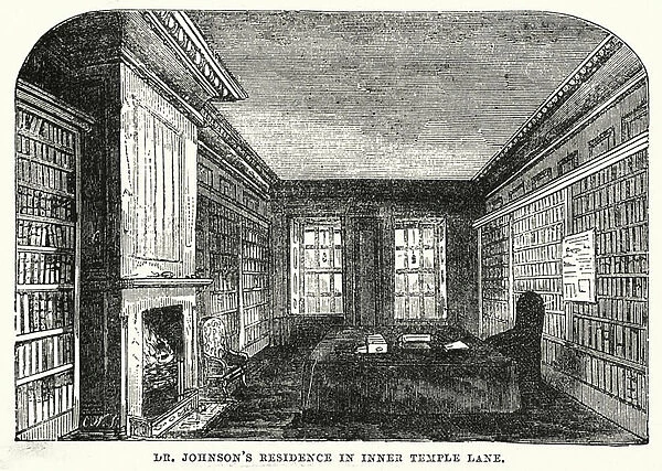 Dr Johnsons residence in Inner Temple Lane (engraving)