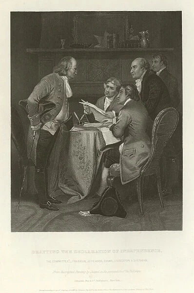 Drafting the Declaration of Independence (engraving)