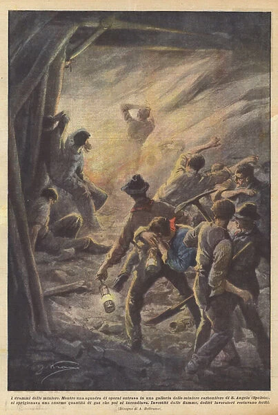 The dramas of the mines (colour litho)