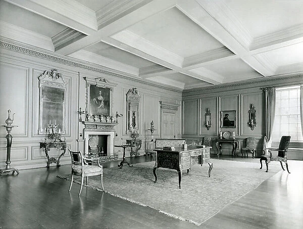 The Drawing Room of the Treasurer's House, York, from The English Manor House (b / w photo)