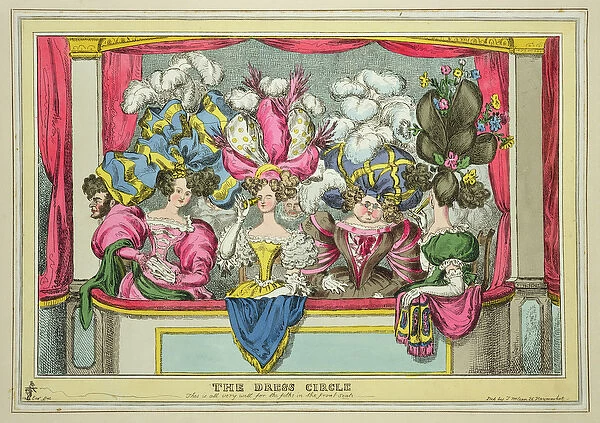The Dress Circle, published by Thomas McLean, London (coloured etching)
