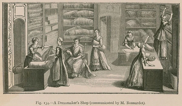 A Dressmakers Shop (communicated by M. Bonnardot) (engraving)