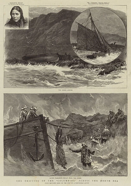 The Drifting of the 'Columbine'across the North Sea (engraving)