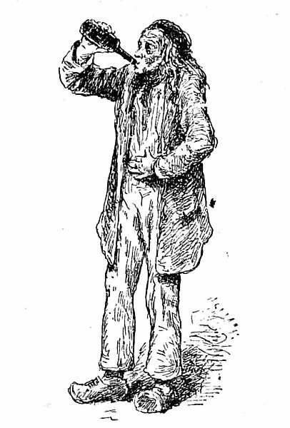 A drunkard staggering along, 1850