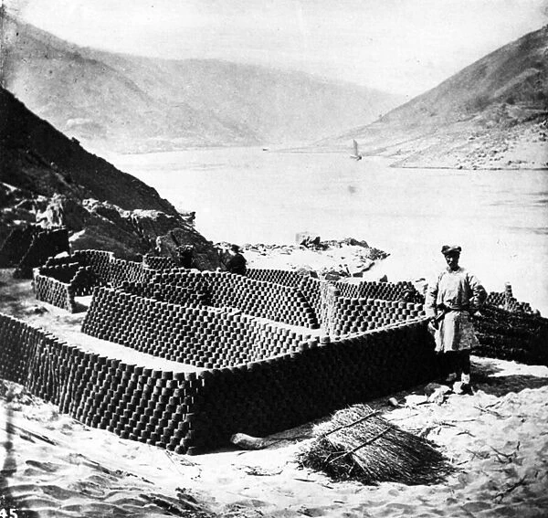 Drying Fuel for Exportation, Hubei Province, c. 1870 (b  /  w photo)