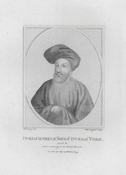 Duke of Aumerle, son to the Duke of York (engraving)
