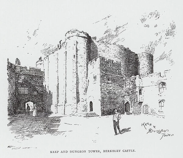 Keep and Dungeon Tower, Berkeley Castle (engraving)