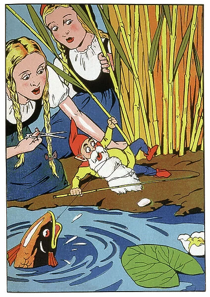 Dwarf fishing, c.1930 (illustration)