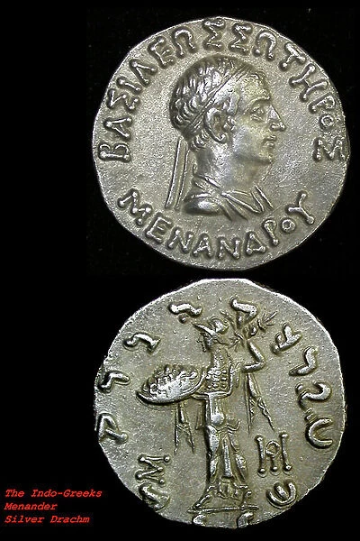 dynasty of indo greek menander 1 coins India