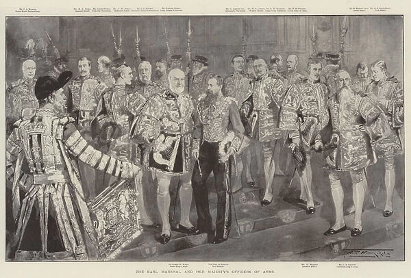 The Earl Marshal and Her Majestys Officers of Arms (litho)