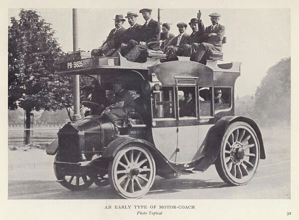 An early type of motor-coach (b  /  w photo)