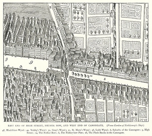 East End of High Street, Nether Bow, and West End of Canongate (engraving)