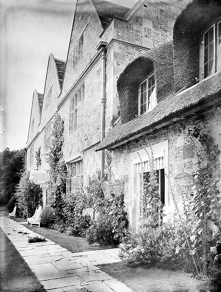 The east front of Wilsford Manor, overlooking the garden, from The English Manor House (b / w photo)