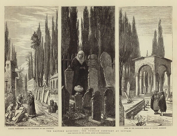The Eastern Question, the Turkish Cemetery at Scutari (engraving)