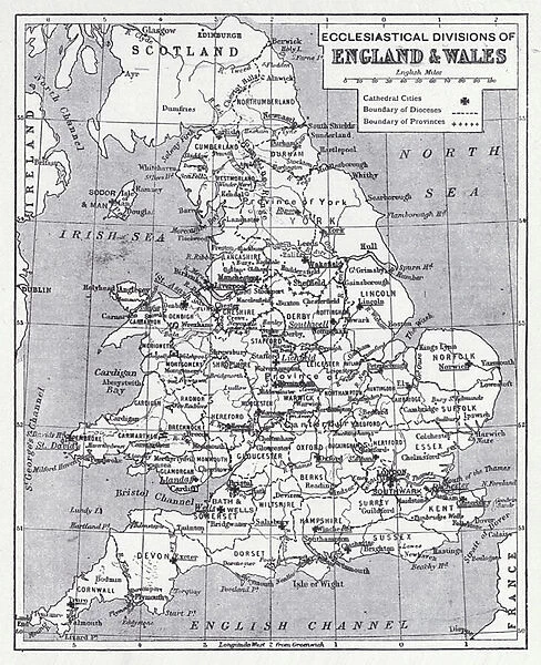 Ecclesiastical divisions of England and Wales (litho)