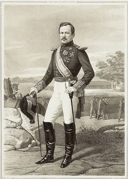 Echaguee BERMINGHAM, Rafael (1815-1887). Spanish military man and liberal politician (lithograph)