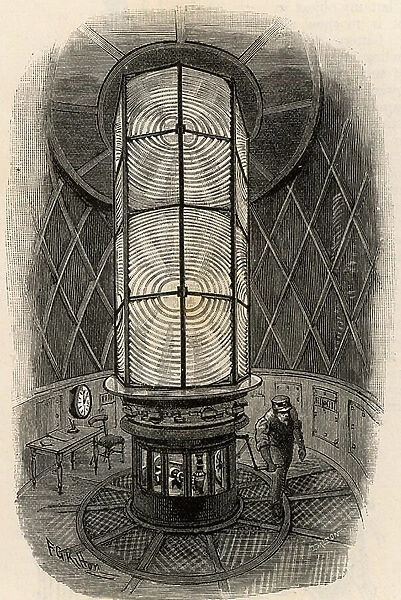 The Eddystone lighthouse, 1892 (engraving)