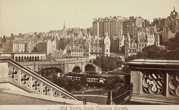 Edinburgh, view of the old city from Princes Street
