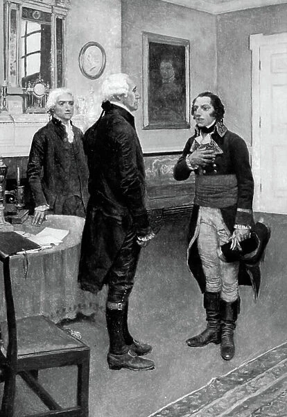 Edmond-Charles Genet presenting himself to President George Washington