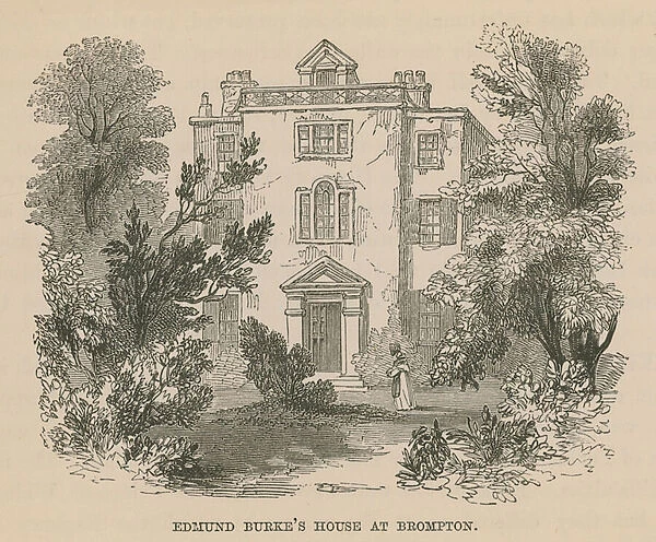 Edmund Burkes House in Brompton, London (engraving)