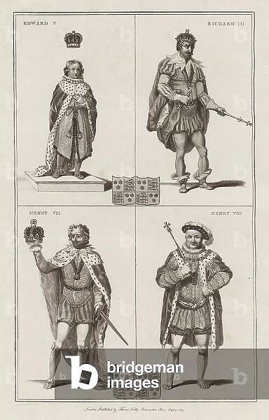 Edward V; Richard III; Henry VII; Henry VIII (engraving)