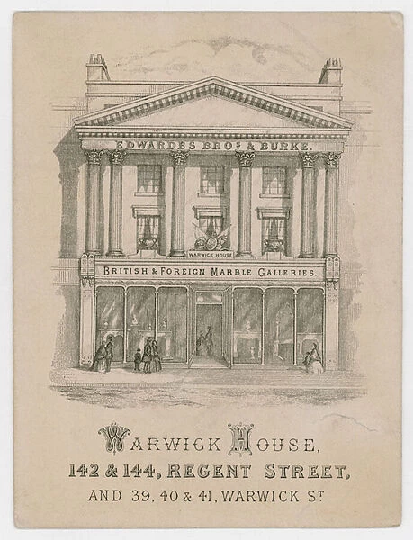 Edwardes Brothers & Burke, trade card (engraving)