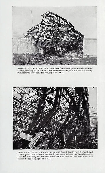 Effects of the Atomic Bombs at Hiroshima and Nagasaki (b / w photo)