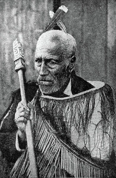 Elderly Maori chief, New Zealand 1880