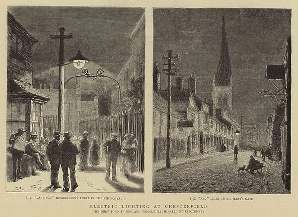 Electric Lighting at Chesterfield (engraving)