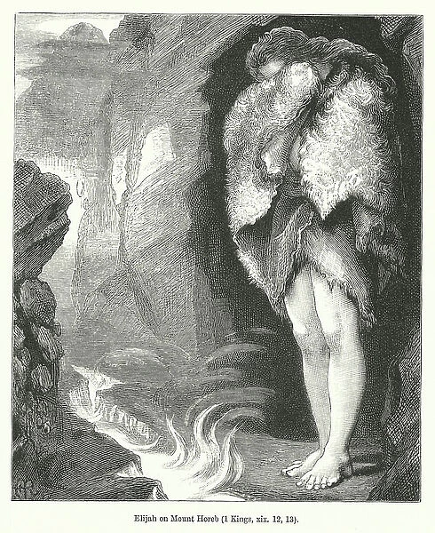Elijah on Mount Horeb, 1 Kings, XIX, 12, 13 (engraving)