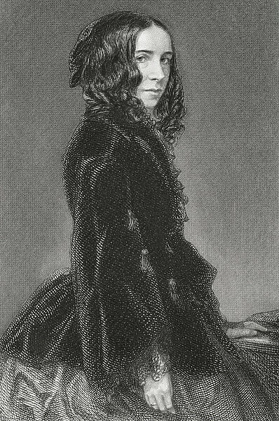 Elizabeth Browning (1806-61) (engraving)