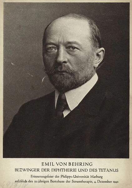 Emil von Behring, German doctor and physiologist, c1890 (b  /  w photo)