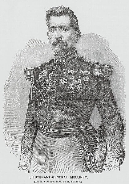 Emile Mellinet, French general (engraving)