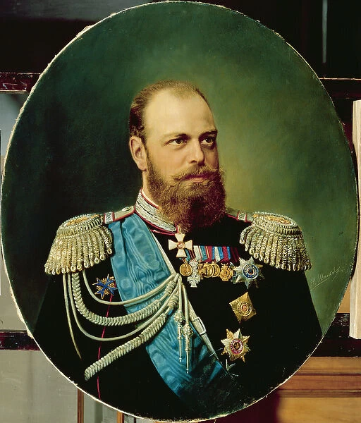Emperor Alexander III (1845-94) (oil on canvas)