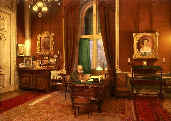 Emperor Franz Joseph I of Austria in his study at Schloss Schonbrunn