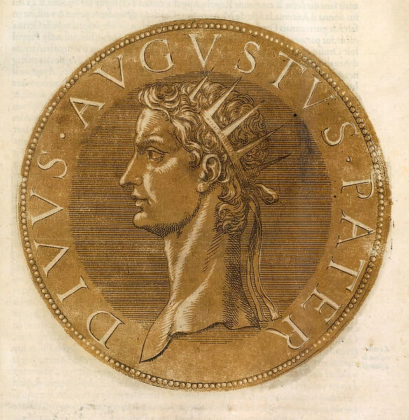 The Emperor Octavian (colour litho)