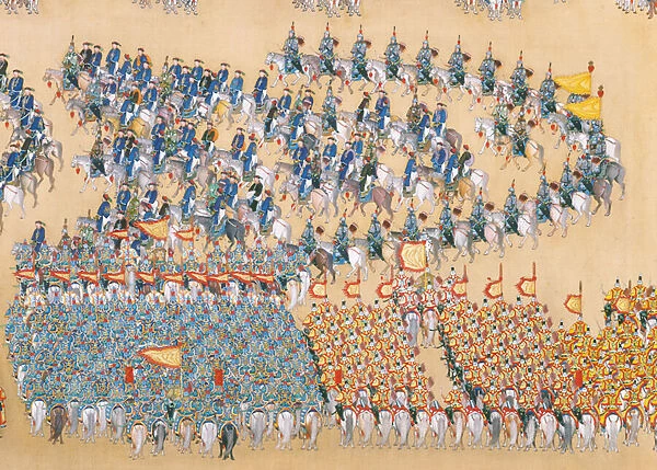 Emperor Qianlongs review of the grand parade of troops
