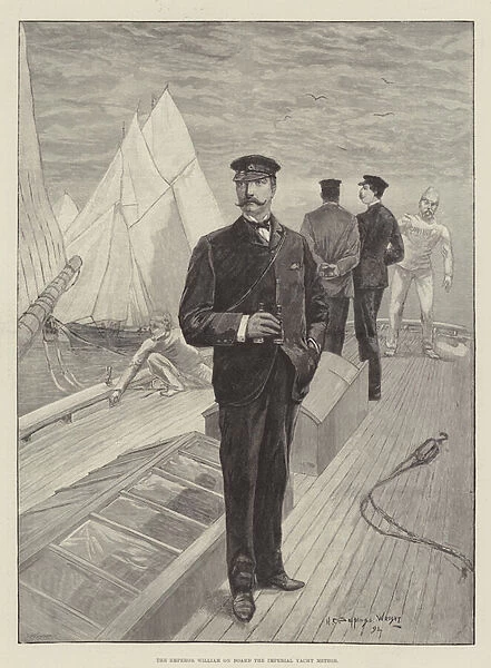 The Emperor William on Board the Imperial Yacht Meteor (engraving)