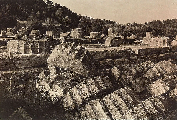 'En Grece par monts et par vaux' ('In Greece Through Mountains and Valleys'): ruins of the Temple of Zeus at Olympia