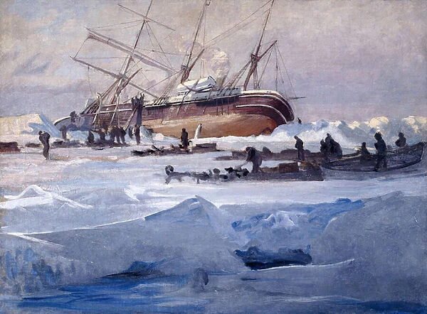 The Endurance Crushed in the Ice of the Weddell Sea, October 1915, (oil on canvas)