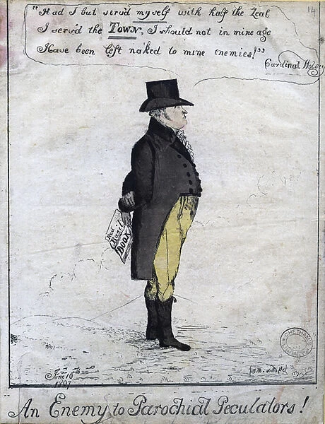 An Enemy to Parochial Peculators!, 1807 (hand-coloured etching)