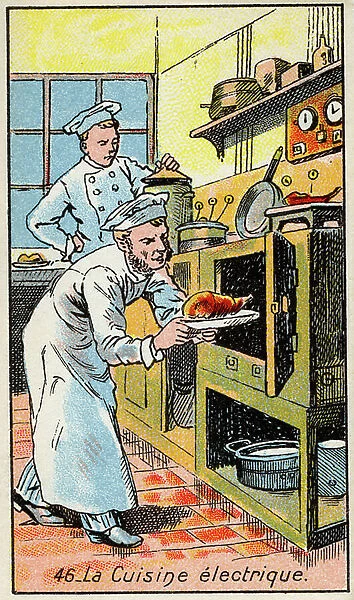 Energy. Electric oven. c.1900 (chromo)