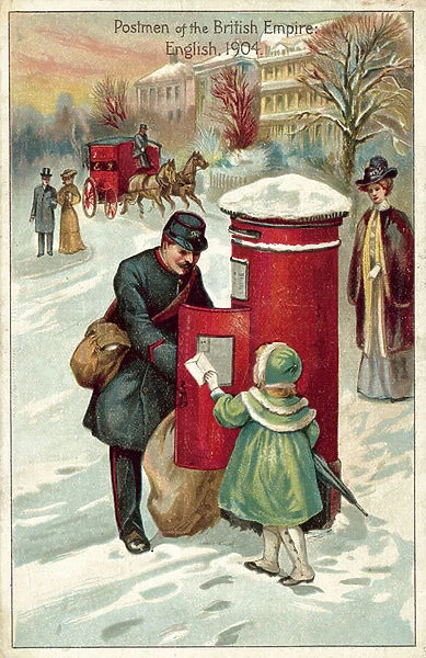 English Postman, 1904 (colour litho)