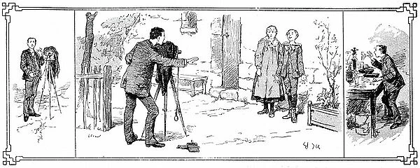 Engraving depicting a travelling photographer. Dated 19th Century ©UIG / Leemage