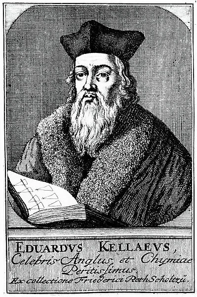 Engraving of Edward Kelley - English astrologer (engraving)