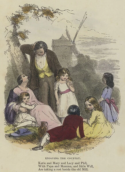 Enjoying the Country (coloured engraving)