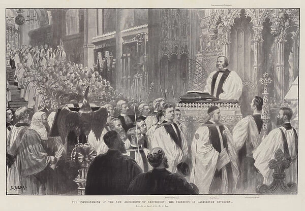 The Enthronement of the New Archbishop of Canterbury, the Ceremony in Canterbury Cathedral (litho)